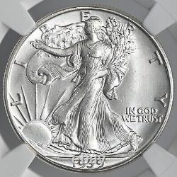 1939-d 50c Walking Liberty Silver Half Dollar Mint State Ngc Ms65 #8164291-024