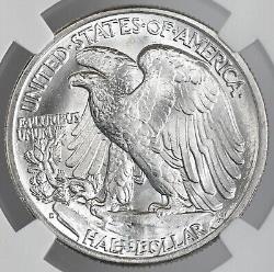 1939-d 50c Walking Liberty Silver Half Dollar Mint State Ngc Ms65 #8164291-024