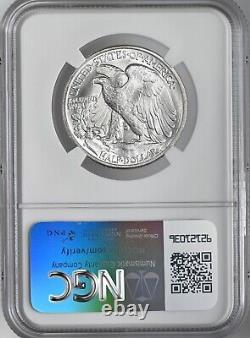 1939-d 50c Walking Liberty Silver Half Dollar Mint State Ngc Ms65 #8164291-024