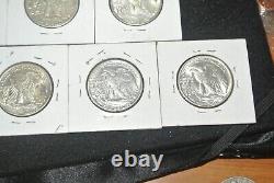 1939 through 1945 Walking Liberty Half Dollars UNC