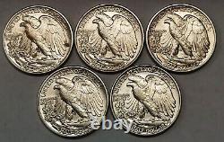 1940 1941 1942 1943 1944 Silver Walking Liberty Half Grading AU Nice PQ Coins