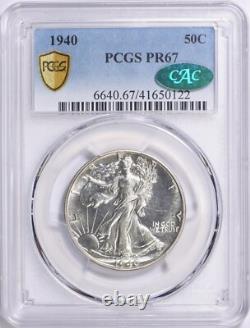 1940 50C PCGS PR67 CAC Walking Liberty Silver Half Dollar 41650122