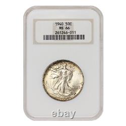 1940 50c Silver Walking Liberty NGC MS66 uncirculated gem grade half dollar