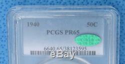 1940 PCGS & CAC Proof 65 Liberty Walking Silver Half Dollar, Gem PR 65 Coin