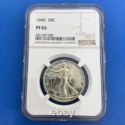 1940 P Proof Silver Walking Liberty Half Dollar High Grade Philadelphia NGC PF65