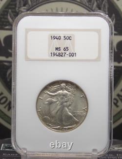 1940 P Walking Liberty Half Dollar 50c NGC MS65 #001 Old FATTY Gem ECC&C, Inc