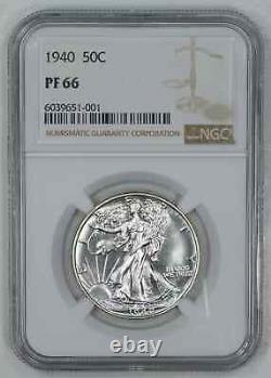 1940 Proof Walking Liberty Half Dollar 50c Silver Ngc Certified Pf 66 Proof 001