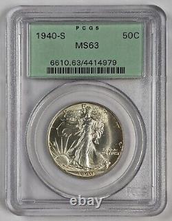 1940 S Walking Liberty Silver Half Dollar PCGS MS63