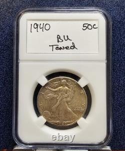 1940 Walking Liberty Half Dollar, Gem BU, Beautiful Sunrise Tone