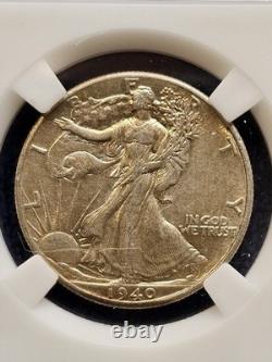 1940 Walking Liberty Half Dollar, Gem BU, Beautiful Sunrise Tone