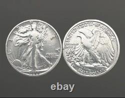 1941-1945 WWII Series Walking Liberty Silver Half Dollars, Circulated, Very Fine