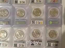 1941-1947 50c Silver Walking Liberty Short Set PCGS MS64 half dollar coins b11