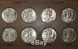 1941-1947 Gem Uncirculated Complete Walking Liberty Half Set Dollar/Dansco Album
