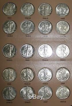 1941-1947 Gem Uncirculated Complete Walking Liberty Half Set Dollar/Dansco Album