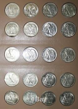 1941-1947 Gem Uncirculated Complete Walking Liberty Half Set Dollar/Dansco Album