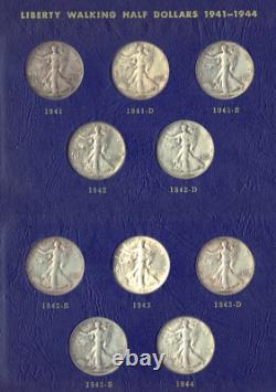 1941-1947 PDS Walking Liberty SILVER Half Dollar Short Set (20 Coin) #ECB