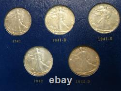 1941-1947 Silver Liberty Walking Half Dollar 20 Coin Short Set Mostly XF and AU