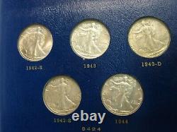 1941-1947 Silver Liberty Walking Half Dollar 20 Coin Short Set Mostly XF and AU