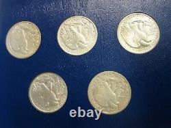 1941-1947 Silver Liberty Walking Half Dollar 20 Coin Short Set Mostly XF and AU