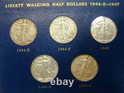 1941-1947 Silver Liberty Walking Half Dollar 20 Coin Short Set Mostly XF and AU