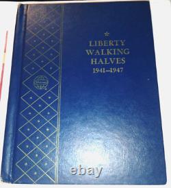 1941-1947 Walking Liberty Half Dollar, Complete Whitman Book, VF(7), XF(12), AU(1)