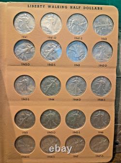1941-1947 Walking Liberty Half Dollar Short Set in DANSCO Album 20 Coins