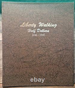 1941-1947 Walking Liberty Half Dollar Short Set in DANSCO Album 20 Coins