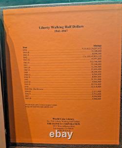 1941-1947 Walking Liberty Half Dollar Short Set in DANSCO Album 20 Coins
