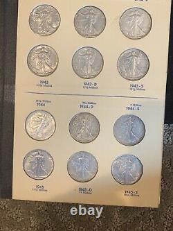 1941- 47 Au Silver Walking Liberty Halves (short Set) Library Of Coins Album