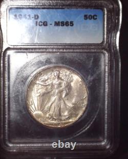 1941-D Walking Liberty Fifty Cent, ICG 65, Issue Free