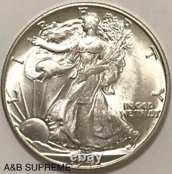 1941 D Walking Liberty Half Dollar Gem Bu Uncirculated 90% Silver