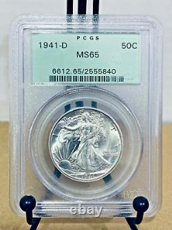 1941-D Walking Liberty Half Dollar PCGS MS65 Mint State 65 #2555840 OGH