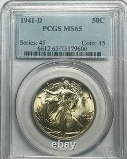 1941-D Walking Liberty Half Dollar PCGS MS-65 Great Luster GEM