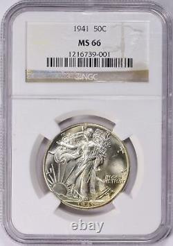 1941 Liberty Walking Half Dollar NGC MS-66 Mint State 66