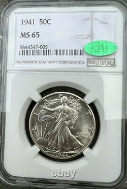 1941 (MS65 CAC) Walking Liberty Half Dollar 50c NGC Graded Coin