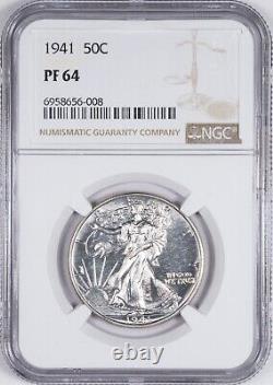 1941 NGC PF64 Choice Proof Walking Liberty Silver Half Dollar BLAST WHITE