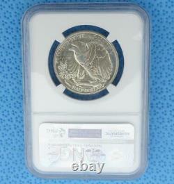 1941 NGC PF 65 Proof No AW Liberty Walking Silver Half, No AW Variety PF65 Coin