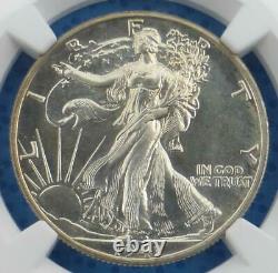 1941 NGC PF 65 Proof No AW Liberty Walking Silver Half, No AW Variety PF65 Coin