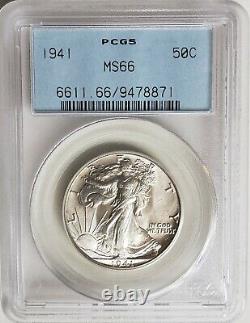 1941 Pcgs Ms66 Walking Liberty Half Dollar Superb Icy Gem Mint Luster Pq Ogh