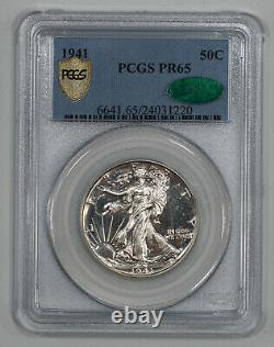 1941 Proof Walking Liberty Half Dollar 50c Pcgs & Cac Pr 65 Unc (220)