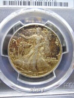 1941-S Walking Liberty Silver Half Dollar PCGS AU55, Wonderful Toning