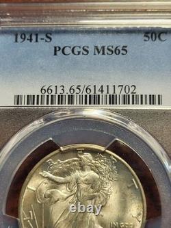 1941 S Walking Liberty Silver Half Dollar, PCGS MS65 inv01 g11 1941 S Walking Liberty Silver Half Dollar, PCGS MS65 inv01 g11