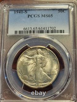 1941 S Walking Liberty Silver Half Dollar, PCGS MS65 inv01 g11