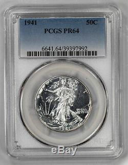 1941 Walking Liberty Half Dollar 50c Silver Pcgs Pr 64 Proof Uncirculated (992)