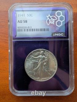 1941 Walking Liberty Half Dollar NGC AU58 Silver 50C Near UNC Walker