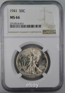 1941 Walking Liberty Half Dollar NGC MS66 From Original Roll Never Dipped