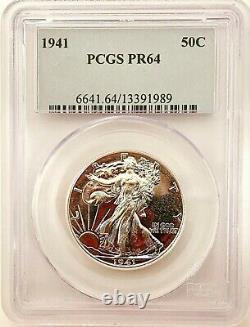 1941 Walking Liberty Half Dollar PCGS PR64 Dazzling Eye Appeal, Liquid Mirrors