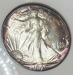 1941 Walking Liberty Silver Half Dollar 50C High Grade! Awesome Rim Toning