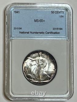 1941 Walking Liberty Silver Half Dollar 50C High Grade! Awesome Rim Toning