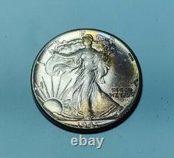 1941 Walking Liberty Silver Half Dollar CHOICE Toned BU! Fast Free Shipping #B60